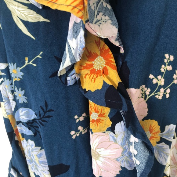 🌿 SERRA 🌿 ladies floral short sleeve wrap maxi dress with frill detail size 18 - Picture 4 of 4